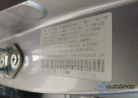 2010 Honda Accord 3.5 Ex-L z USA, uszkodzony, nr VIN 1HGCP3F86AA004977